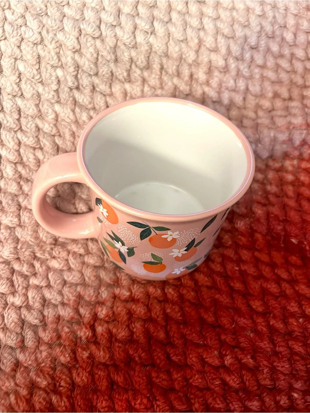 Target Pink Ceramic Mug with Orange Blossom Motif